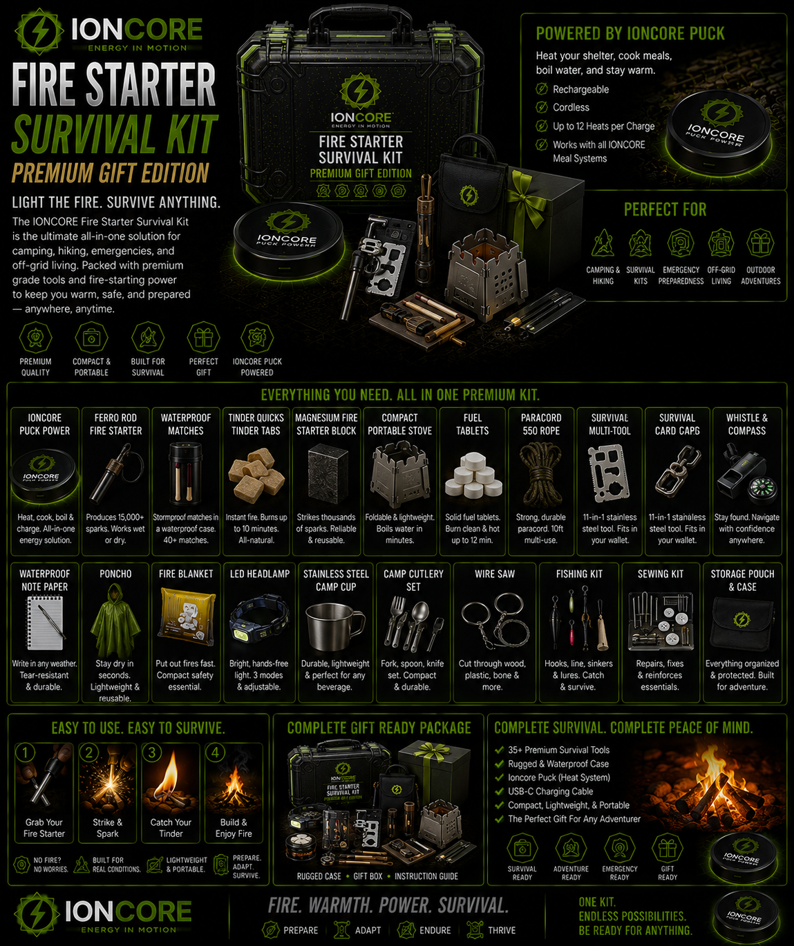 IONCORE fire starter concept