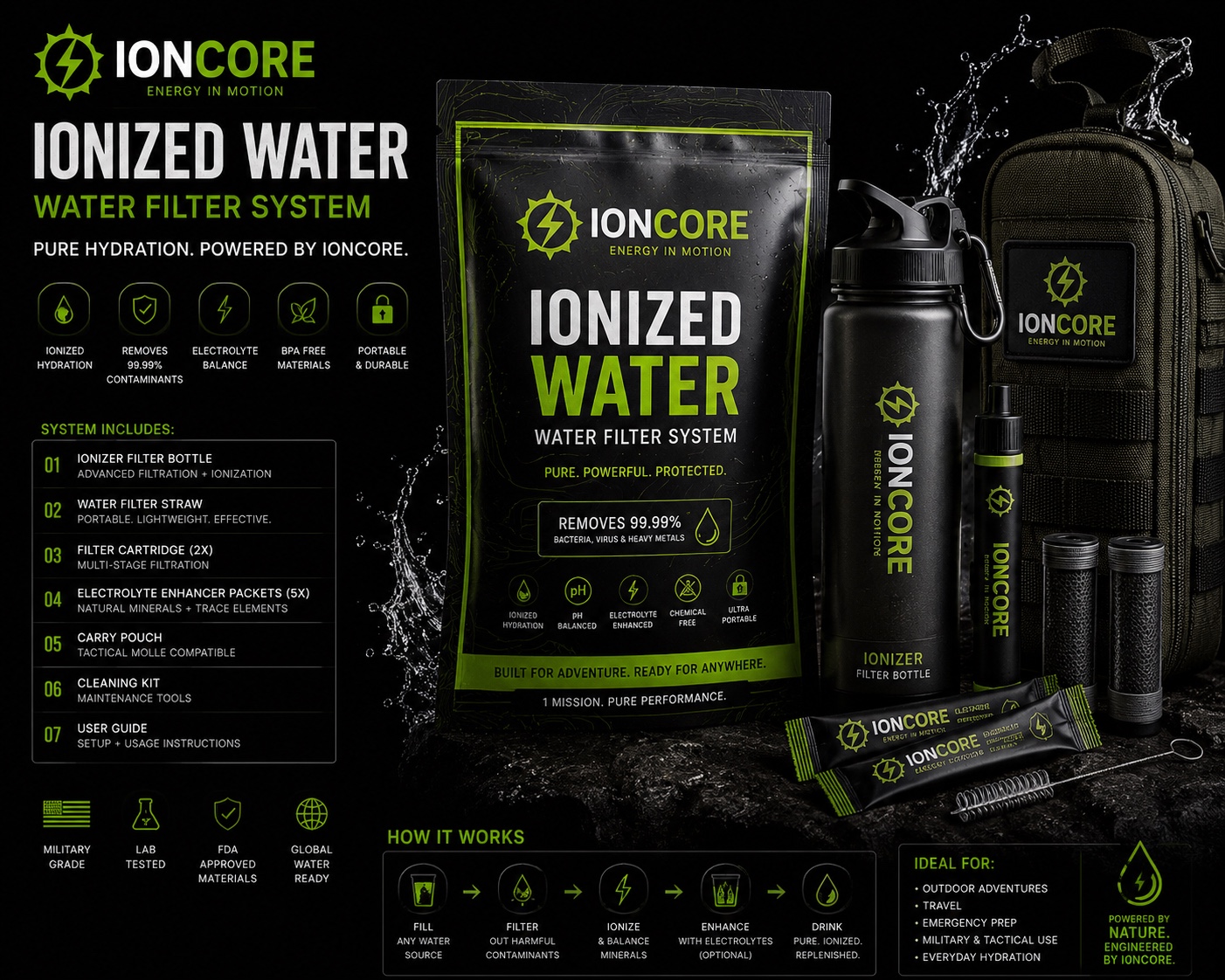 IONCORE Ionized Water Filter System