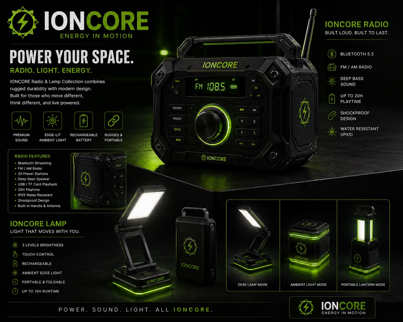 IONCORE Radio & Lamp System