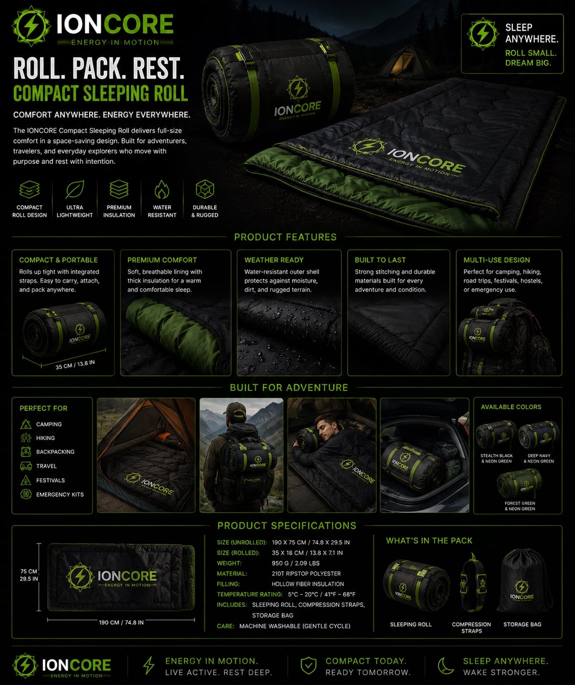 IONCORE Compact Sleeping Roll